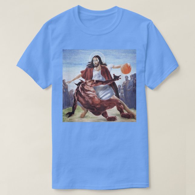 Camiseta Jesús gracioso cruza a los cristianos demonios que (Diseño del anverso)