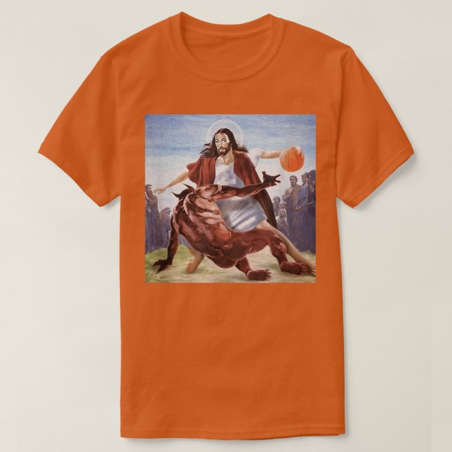 Camiseta Jesús gracioso cruza a los cristianos demonios que (Diseño del anverso)