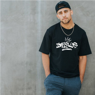 Camiseta Jesús graffiti corona biblia verso cristiano