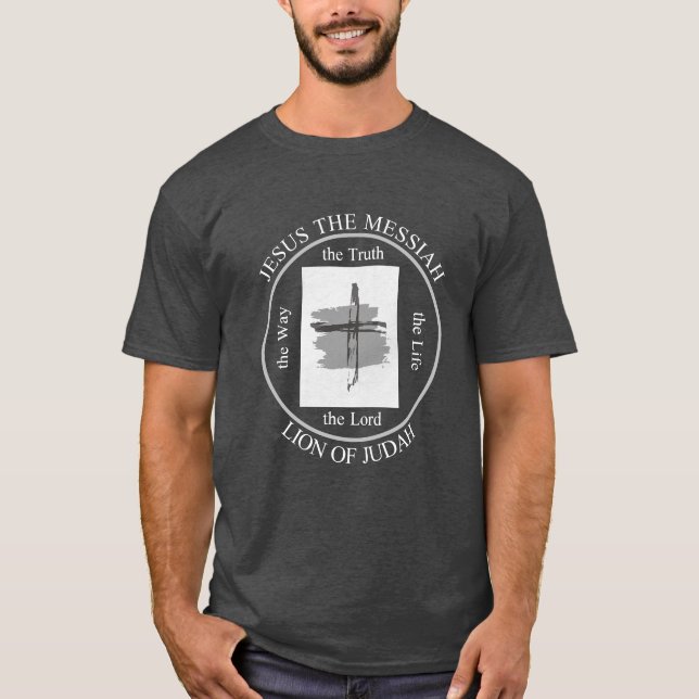 Camiseta Jesús Gris De Moda Los Hombres De La Fe Cristiana  (Anverso)