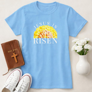 Camiseta Jesús ha Resucitado Floral Pascua Cristiana de Pri