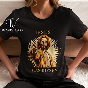 Camiseta Jesús Ha Rizzen Shirt - Apuntando A Jesus T-Shir