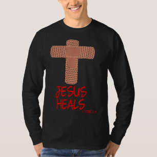 Camiseta JESUS HEALS Christian Cross Nurs Mom Women Wife G