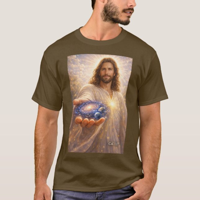 Camiseta Jesus holding the universe in His hands T-Shirt (Anverso)