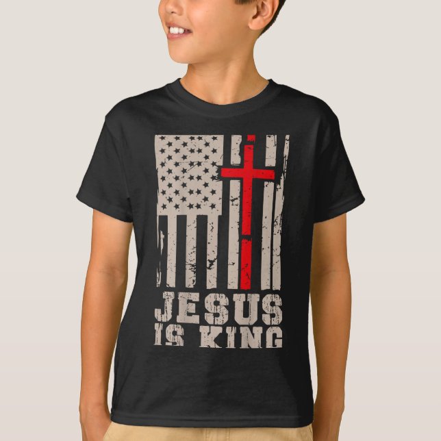 Camiseta Jesus Is King Christ Lord Patriotic Christian Amer (Anverso)