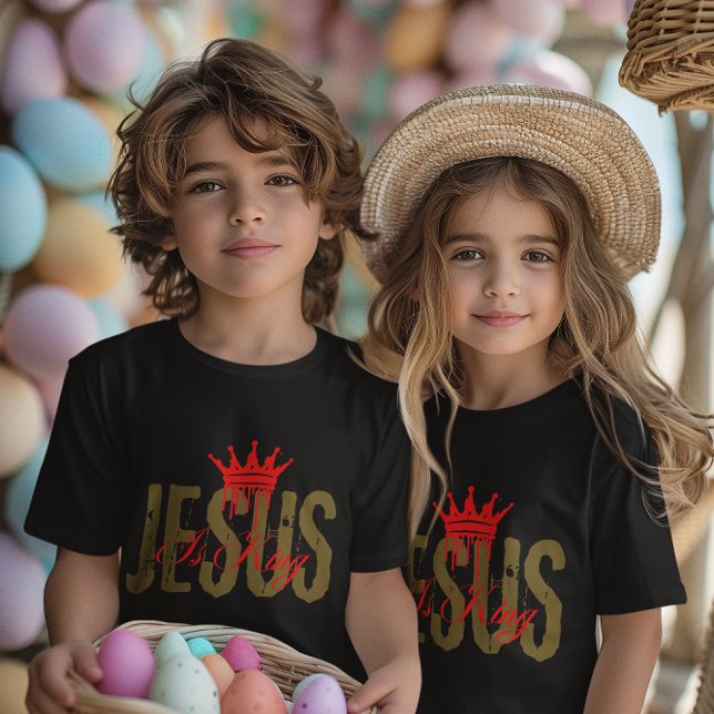 Camiseta Jesus is King Christian Bible Spiritual For Kids (Subido por el creador)