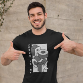 Camiseta JESUS IS MY ROCK Isometric Christian T-Shirt