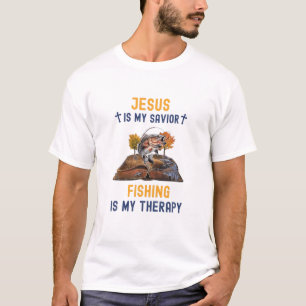 Camiseta Jesus Is My Savior, Fishing Is My Therapy