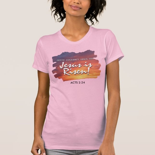 Camiseta JESUS IS RISEN Sunset Christian Easter  (Anverso)