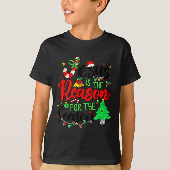 Camiseta Jesus Is The Reason For Season Christmas Family Pa (Anverso)