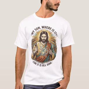 Camiseta Jesús Jarra De Cerveza Vacía Rota Bartender Beber 
