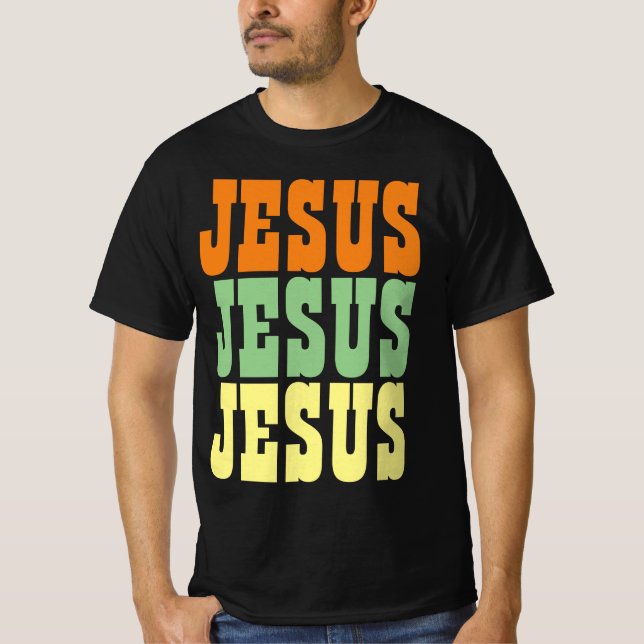 CAMISETA JESÚS JESÚS JESÚS TIPOGRAFÍA (Anverso)
