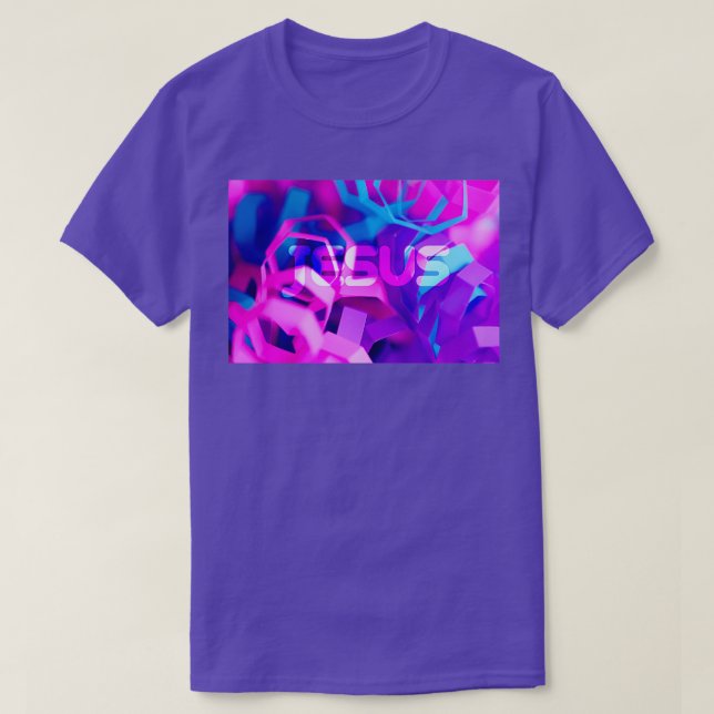 Camiseta JESUS Jesus Lab Pink Purple Blue Design (Diseño del anverso)