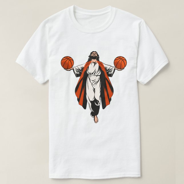Camiseta Jesús jugando al basquet (Diseño del anverso)