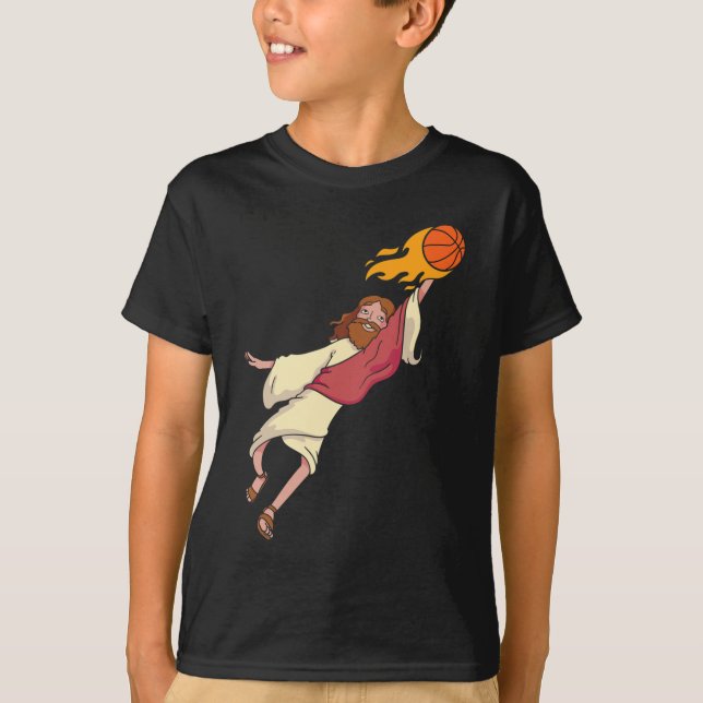 Camiseta Jesús jugando básquetbol (Anverso)