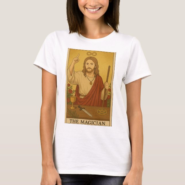 Camiseta Jesús, la carta de Tarot mago (Anverso)
