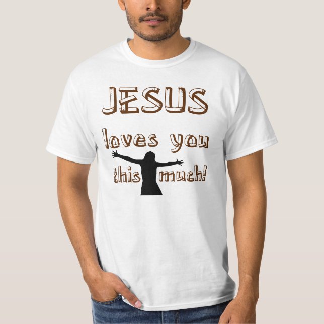 Camiseta Jesús le ama este mucho (Anverso)