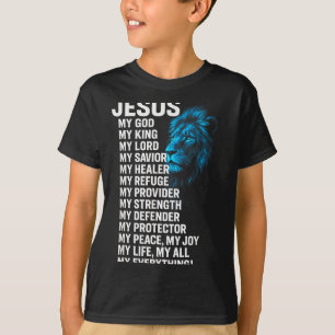 Camiseta Jesús - León Rey Cristiano Señor Salvador Fe