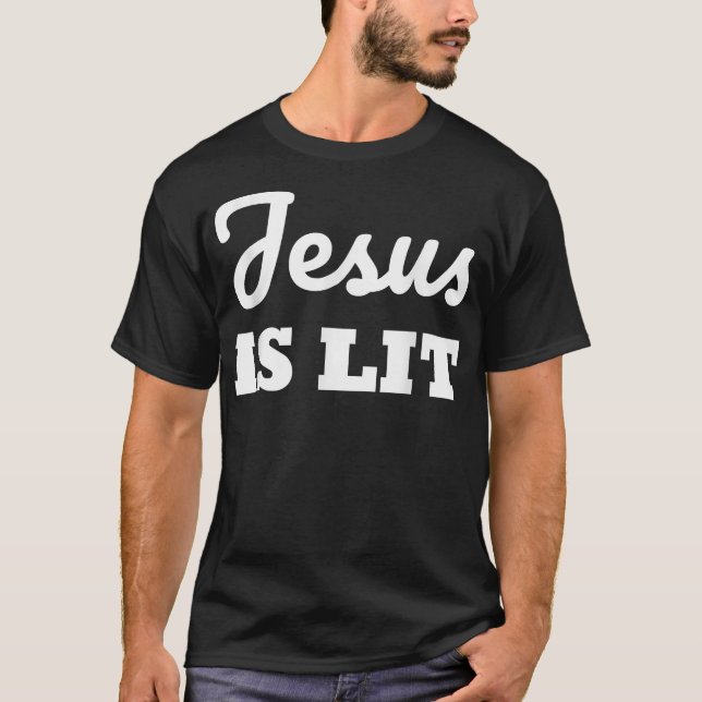 Camiseta JESÚS LIT Dios Religioso Jesús Cristiano  (Anverso)