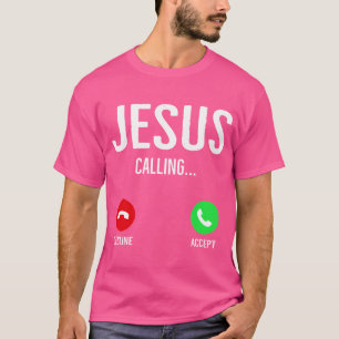 Camiseta Jesús llama a la pantalla de llamadas de teléfono 