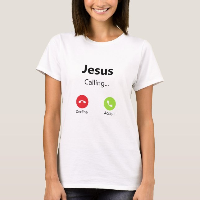 Camiseta Jesús Llamó A La Llamada De Teléfono Para Cristian (Anverso)