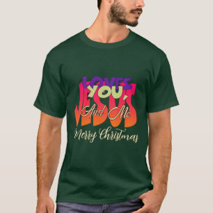 Camiseta Jesús Los Ama A Ustedes Y A Mí Feliz Navidad Verde