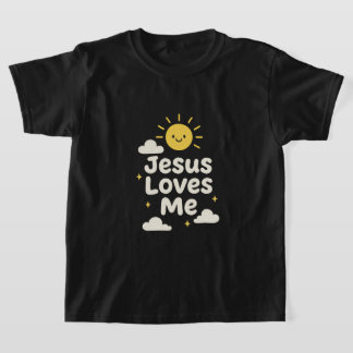 Camiseta Jesus Loves Me Cute Kids Christian T-Shirt