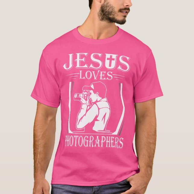 Camiseta Jesus Loves Photographers Camera Photography (Anverso)