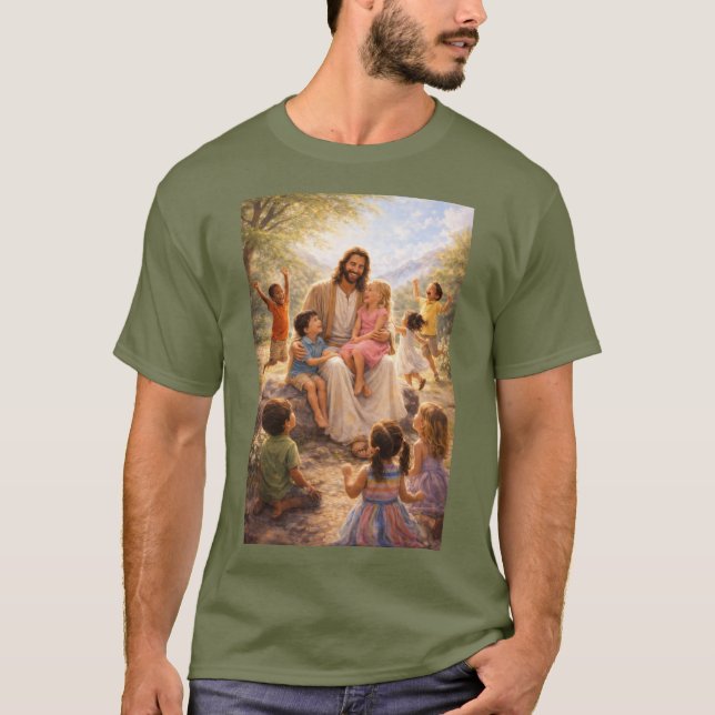 Camiseta Jesus loves the little children T-Shirt (Anverso)