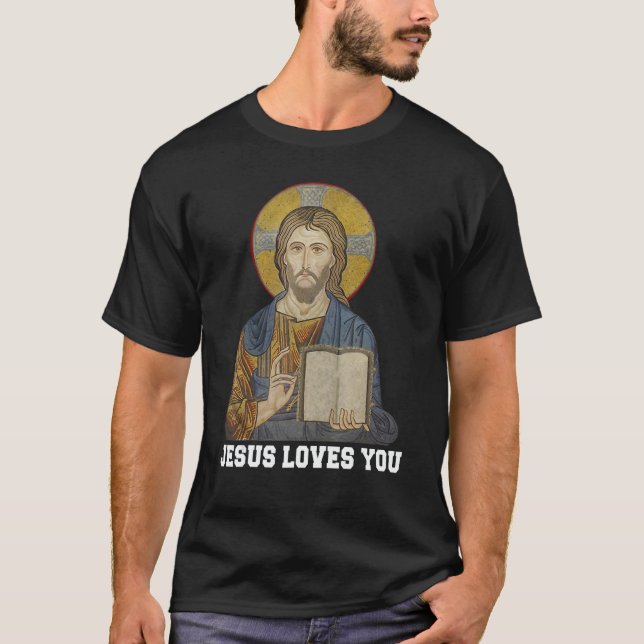 Camiseta Jesus Loves You Bible Religious Christ Christian (Anverso)