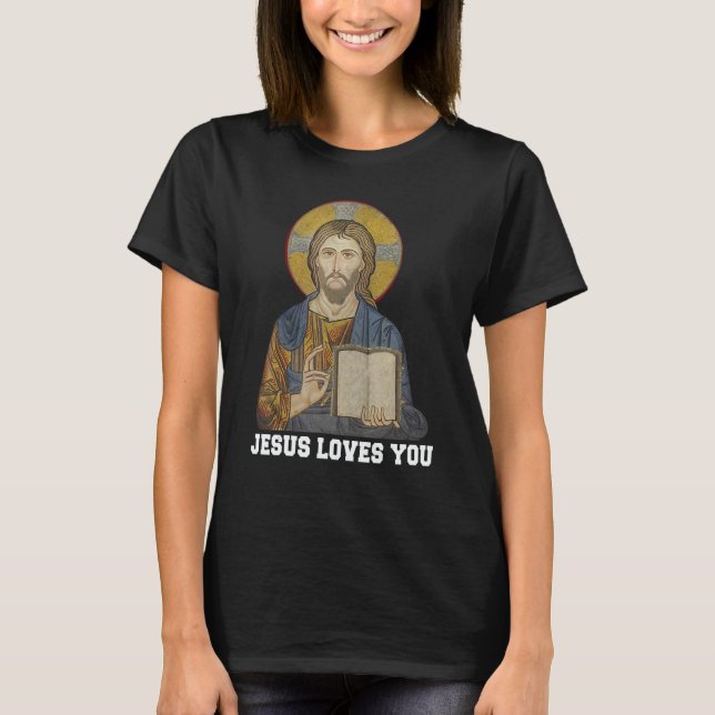 Camiseta Jesus Loves You Bible Religious Christ Christian (Anverso)