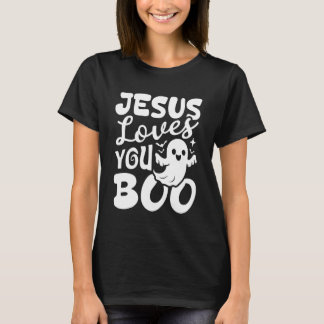 Camiseta Jesus Loves You Boo Christian Halloween Ghost Funn