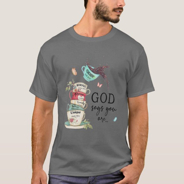 Camiseta Jesús Mariposa Café Fe Dios Cristiano Dilo (Anverso)