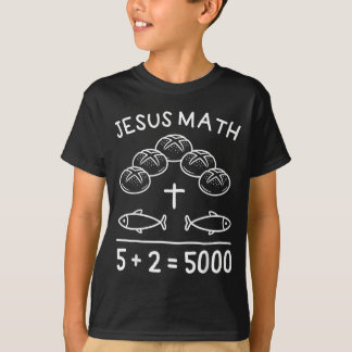 Camiseta Jesús Matemáticas 2 Peces 5 Panes Alimenta A Los 5