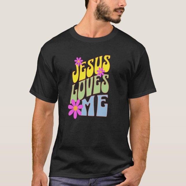 Camiseta Jesús Me Ama La Cuta Fe Cristiana Cristiandad M (Anverso)