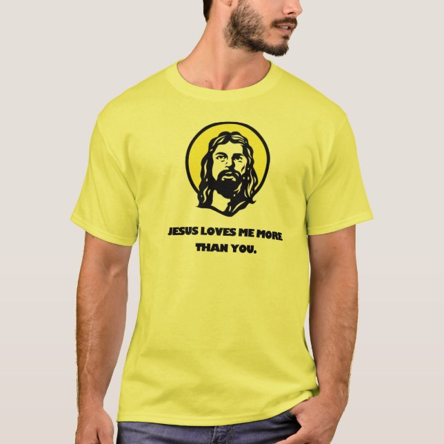 Camiseta Jesús me ama más que usted (Anverso)