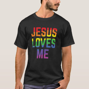 Camiseta Jesús Me Ama Orgullo Cristiano Bandera Arcoiris LG