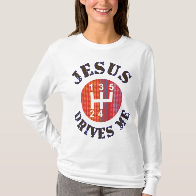 Camiseta Jesús me conduce la sudadera con capucha cristiana (Anverso)