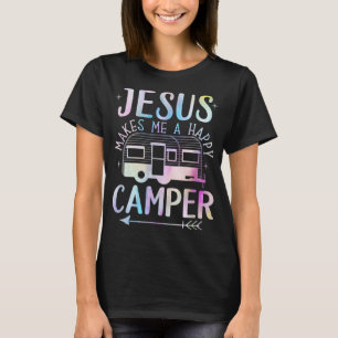 Camiseta Jesús Me Hace Un Feliz Camper Camping RV Cristiano