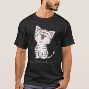 Camiseta Jesús Me Trae Alegría Niñas Feliz Gatito Lindo Gat