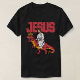 Camiseta Jesús Memes Graciosos, Jesús Monta Dinosaurios Ros