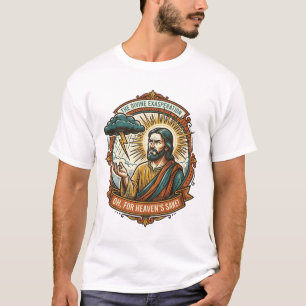 Camiseta Jesús molesto Nube oscura de lluvia Relámpago Clim