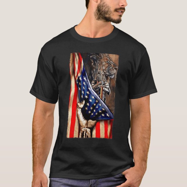 Camiseta Jesús Mujer Guerrera De Cristo León Dios Judá Amer (Anverso)