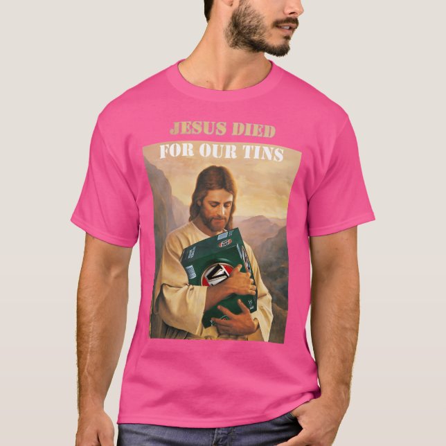 Camiseta Jesús Murió Por Nuestras Láminas (Anverso)