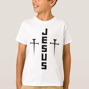 Camiseta JESUS Nail Cross Christian Faith Para Creyentes