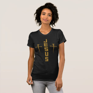 Camiseta JESUS Nail Cross Christian Faith Para Creyentes GL