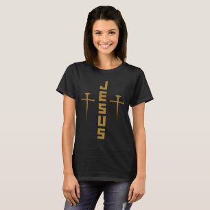 Camiseta JESUS Nail Cross Christian Faith Para Creyentes GL