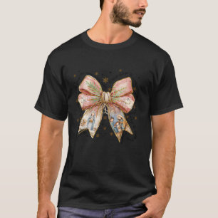 Camiseta Jesús Navidades Coquette Bow Navidades cristianos