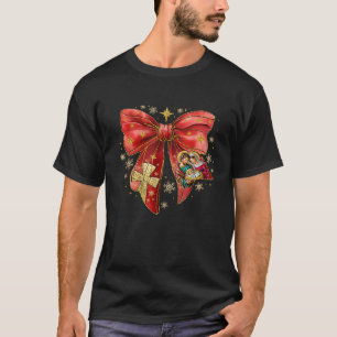 Camiseta Jesús Navidades Coquette Bow Red Nativity Scene Ch