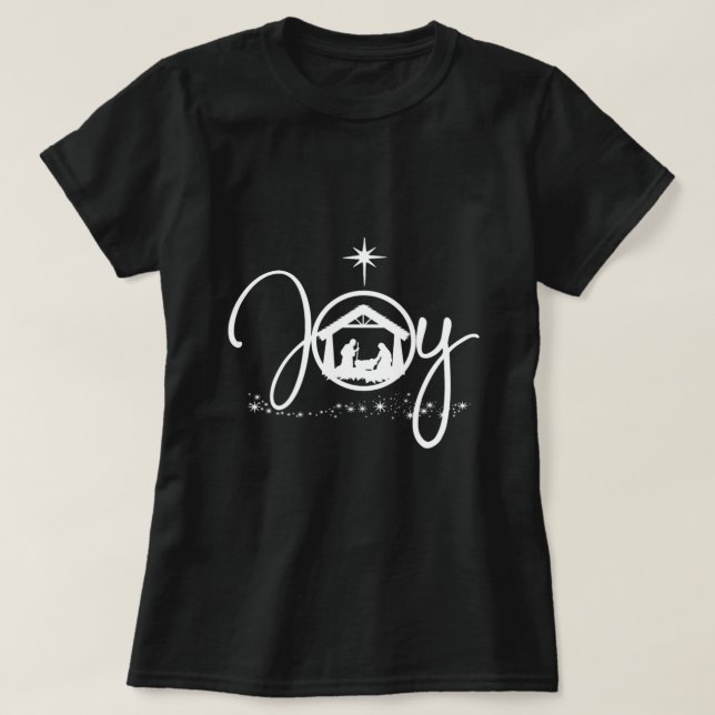 Camiseta Jesús Navidades cristianos alegran la escena de la (Diseño del anverso)